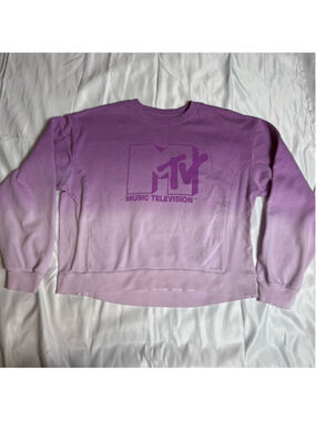 Women's MTV Purple Ombre Crewneck Sweatshirt XXL